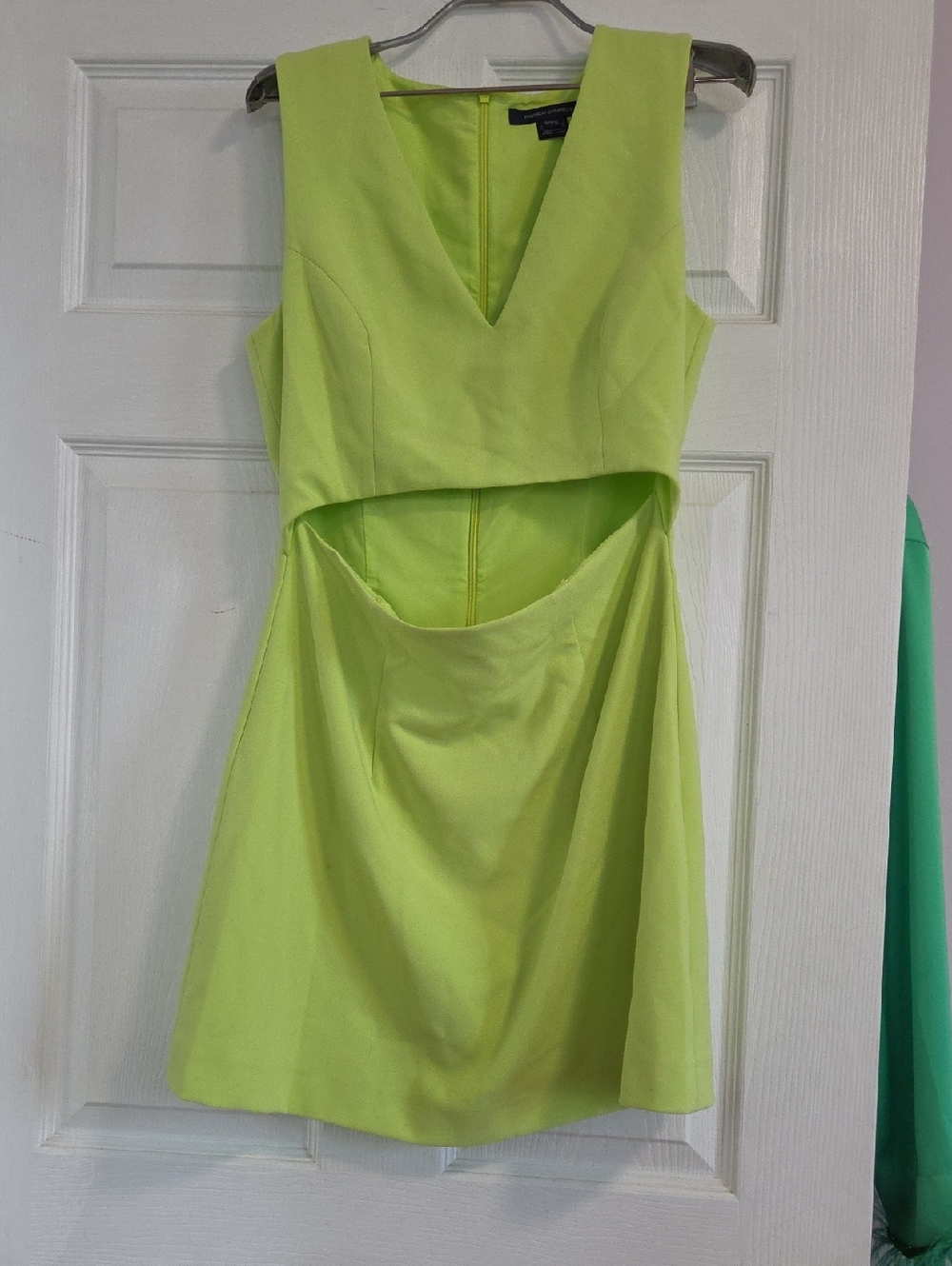French Connection Neon Lime Cutout Mini Dress
